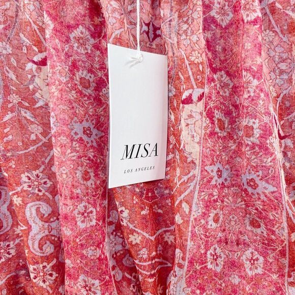 MISA Los Angeles Danae Dress Washed Rose Lilac Floral Off The Shoulder Mini - Picture 11 of 13